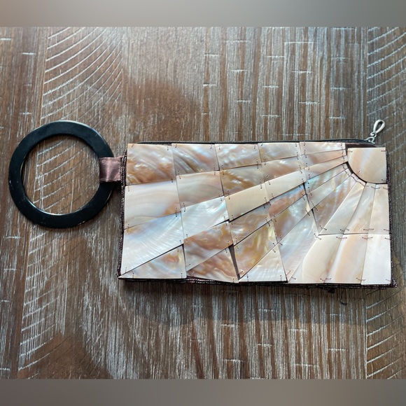 Mod by Design | Mother of Pearl | Glass Bead | Wristlet | Clutch | 5.25 x 10 - Picture 2 of 12